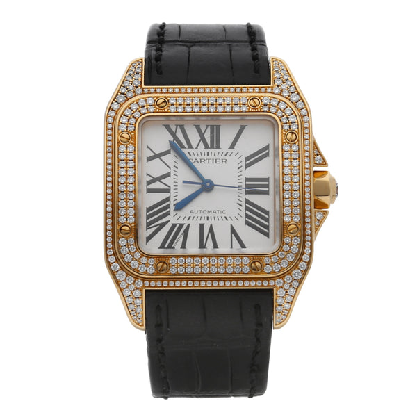 Reloj Cartier para caballero/unisex modelo Santos 100 vistas en oro amarillo 18 kilates.