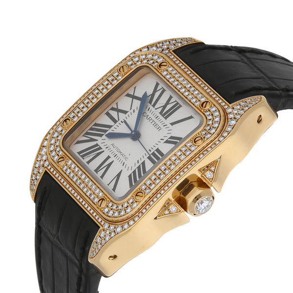 Reloj Cartier para caballero/unisex modelo Santos 100 vistas en oro amarillo 18 kilates.