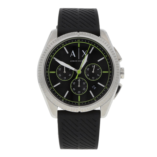 Reloj Armani Exchange para caballero caja acero inoxidable correa silicona.