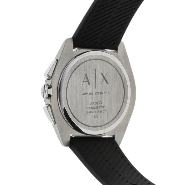 Reloj Armani Exchange para caballero caja acero inoxidable correa silicona.