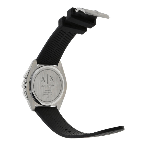 Reloj Armani Exchange para caballero caja acero inoxidable correa silicona.