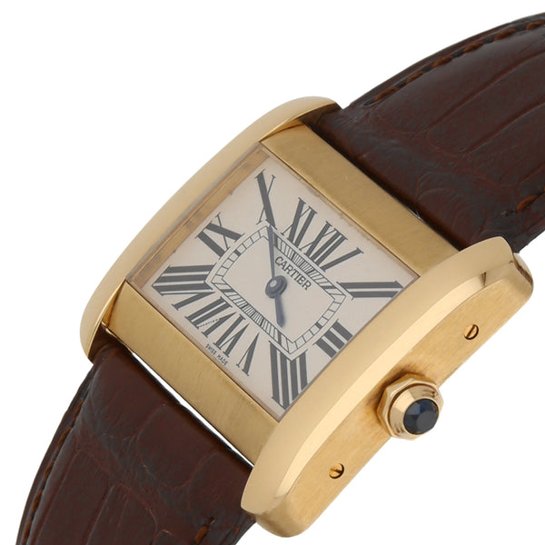 Reloj Cartier para caballero/unisex modelo Divan con vistas en oro amarillo 18 kilates.