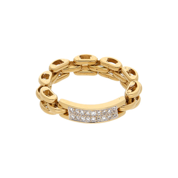 Anillo articulado con diamantes en oro amarillo 18 kilates.