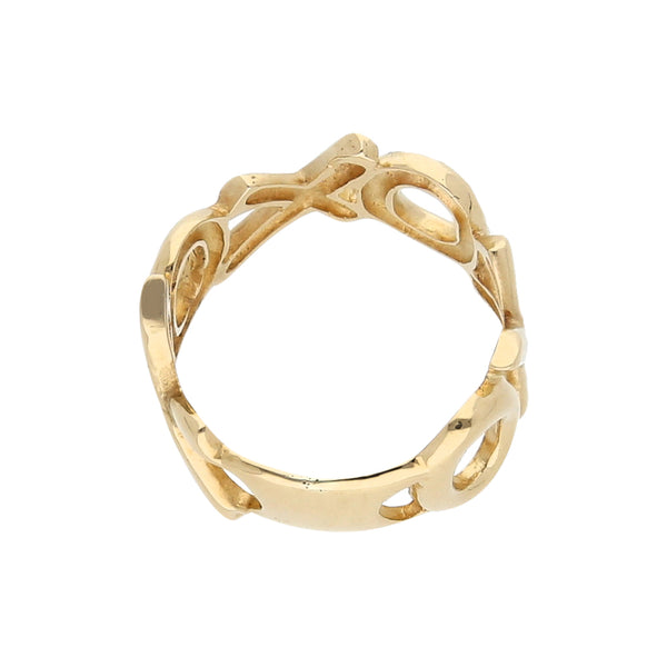 Anillo calado en oro amarillo 14 kilates.