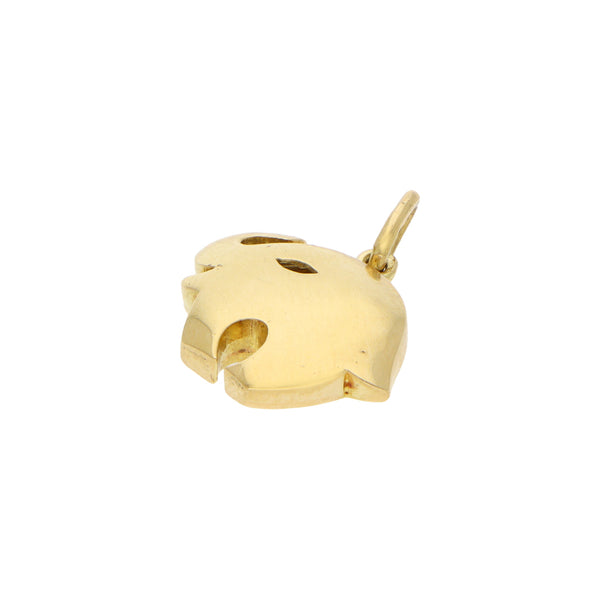 Dije estilizado motivo elefante en oro amarillo 18 kilates.