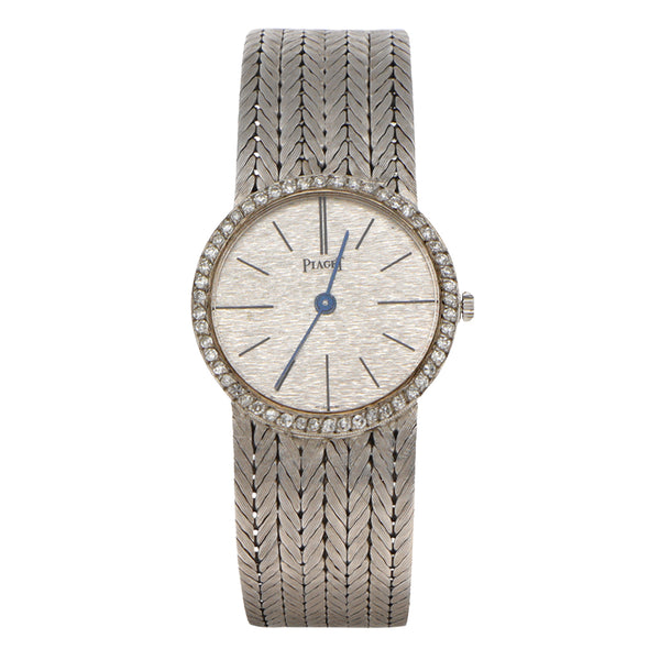 Reloj Piaget para dama modelo Dancer en oro blanco 18 kilates.