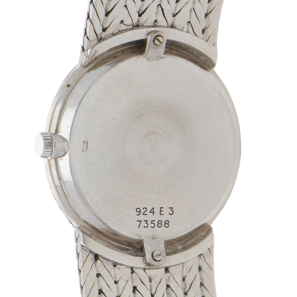 Reloj Piaget para dama modelo Dancer en oro blanco 18 kilates.