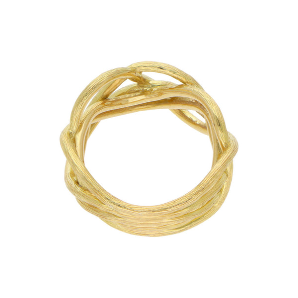 Anillo estilizado en oro amarillo 18 kilates.