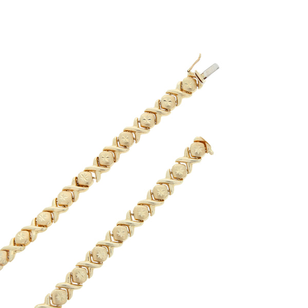 Gargantilla eslabón XOXO en oro amarillo 14 kilates.