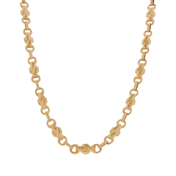 Gargantilla eslabón combinado en oro amarillo 18 kilates.