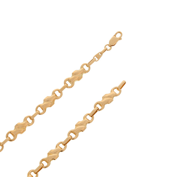 Gargantilla eslabón combinado en oro amarillo 18 kilates.