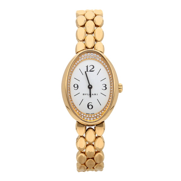 Reloj Bulgari para dama modelo Ovale en oro amarillo 18 kilates.