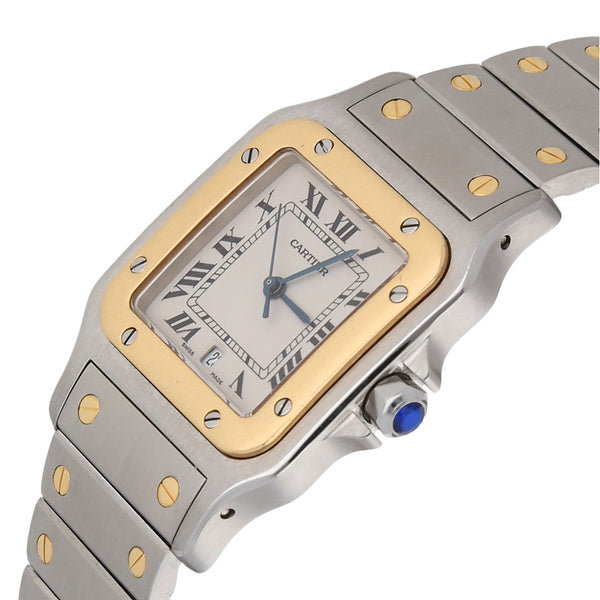 Reloj Cartier para caballero/unisex modelo Santos Galbée vistas en oro amarillo 18 kilates.