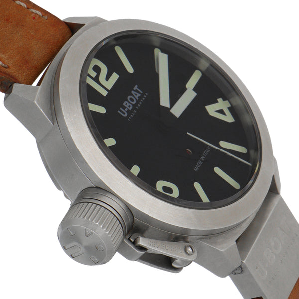 Reloj U-Boat para caballero en acero inoxidable correa piel.