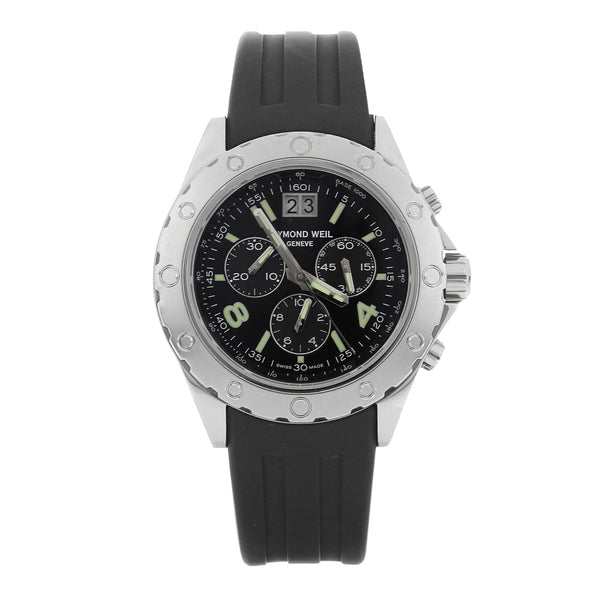 Reloj Raymond Weil para caballero en acero inoxidable correa caucho.