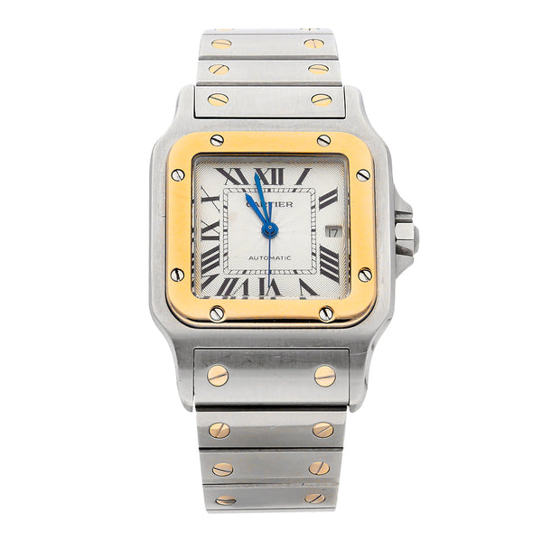 Reloj Cartier para caballero/unisex modelo Santos Galbee vistas en oro amarillo 18 kilates.