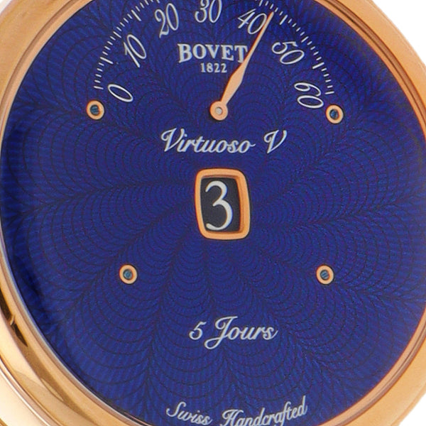 Reloj Bovet para caballero modelo Virtuoso V caja en oro rosado de 18 kilates.