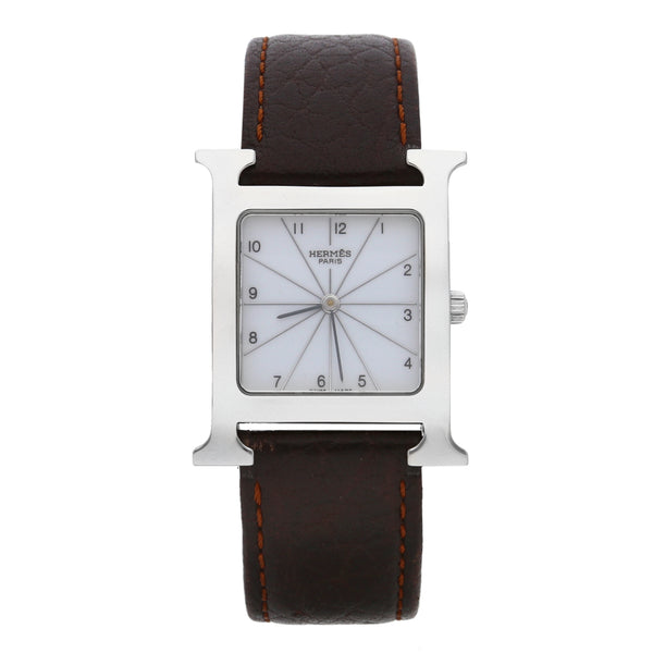 Reloj Hermes para caballero/unisex caja en acero correa piel.