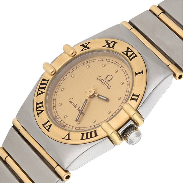 Reloj Omega para dama modelo Constellation vistas en oro amarillo 18 kilates.