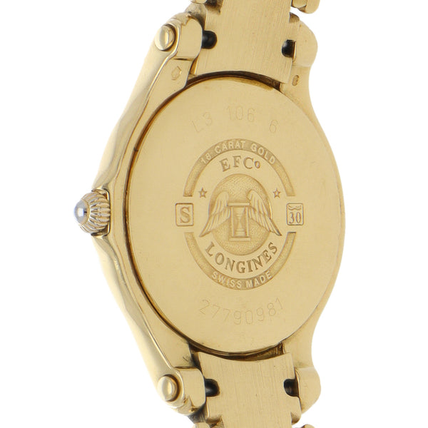 Reloj Longines para dama modelo Golden Wing en oro amarillo 18 kilates.