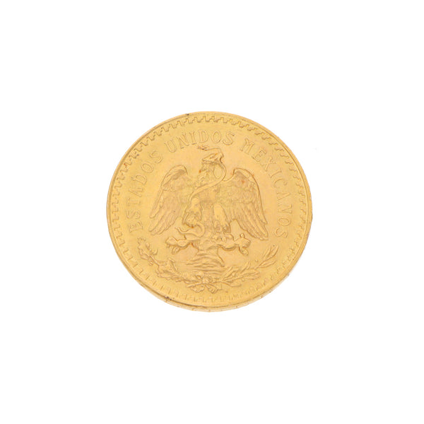 Moneda de cincuenta pesos oro mexicano 21.6 kilates