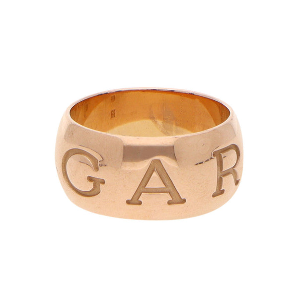 Argolla diseño especial firma Bvlgari en oro rosa 18 kilates.