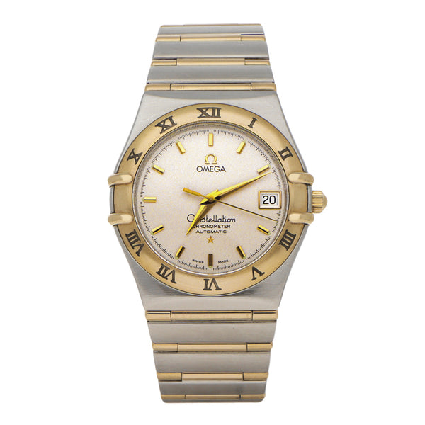 Reloj Omega para caballero modelo Constellation vistas oro 18 kilates.