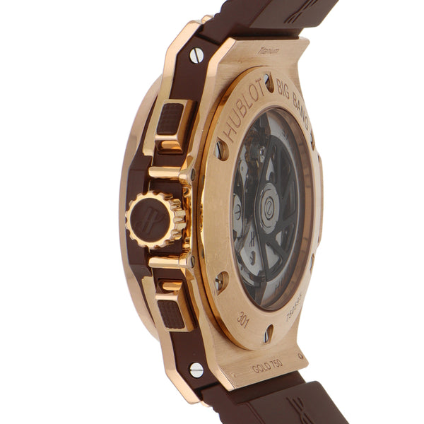 Reloj Hublot para caballero modelo Big Bang caja en oro rosa 18 kilates.