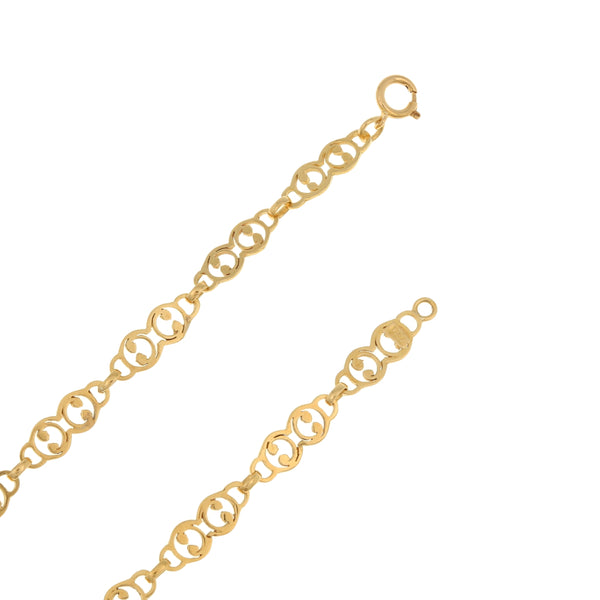 Collar eslabón cruzado combinado en oro amarillo 18 kilates.