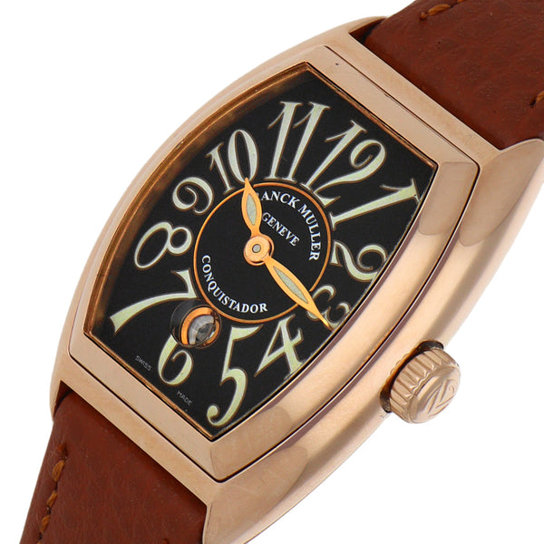 Reloj Franck Muller para dama modelo Conquistador caja en oro rosado 18 kilates.