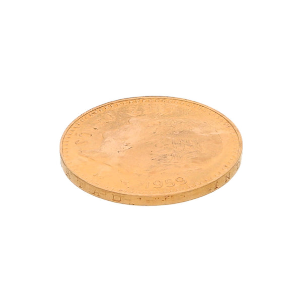 Moneda de diez pesos oro mexicano 21.6 kilates.