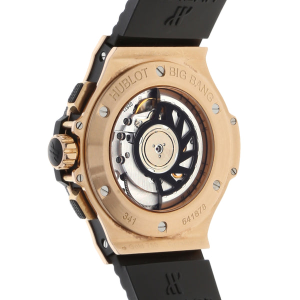 Reloj Hublot para caballero modelo Big Bang vistas en oro rosa 18 kilates.