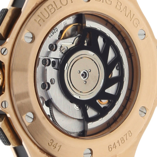 Reloj Hublot para caballero modelo Big Bang vistas en oro rosa 18 kilates.