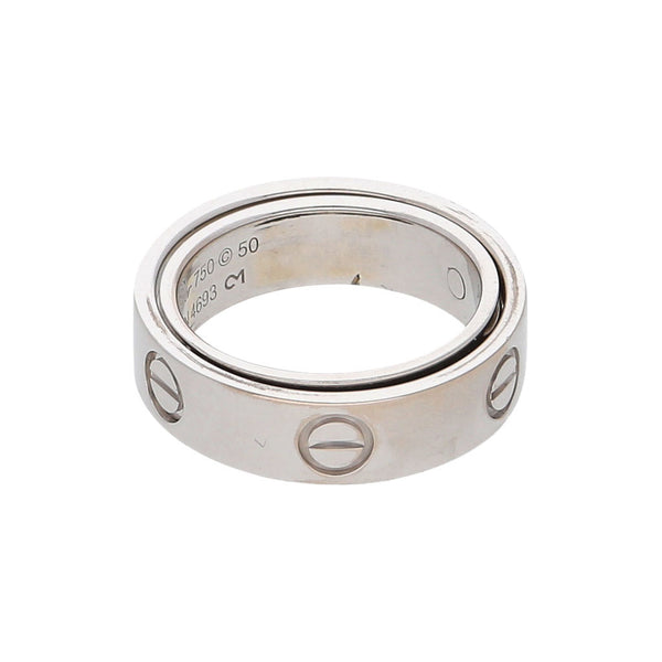 Argolla diseño especial motivo tornillos simulados en oro blanco 18 kilates.