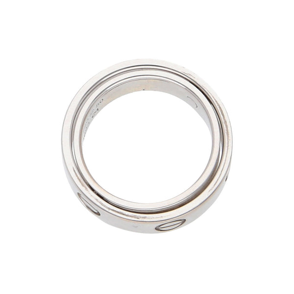 Argolla diseño especial motivo tornillos simulados en oro blanco 18 kilates.