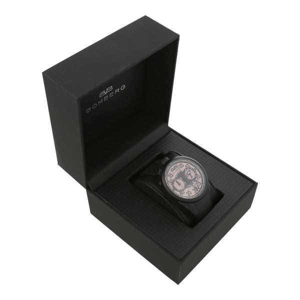 Reloj Bomberg para caballero caja en acero PVD correa caucho.