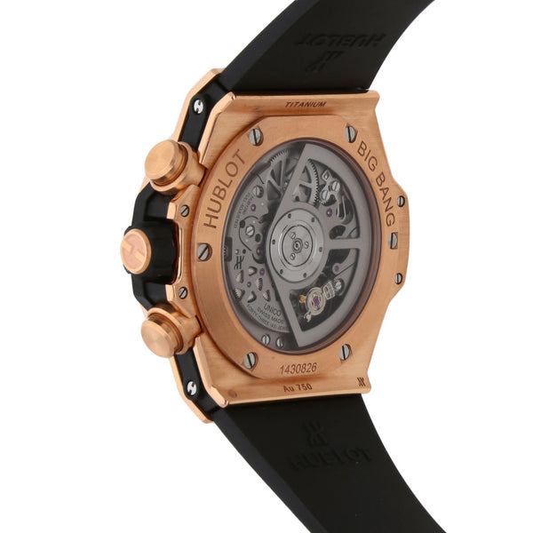 Reloj Hublot para caballero modelo Big Bang Unico King caja en oro rosado 18 kilates.