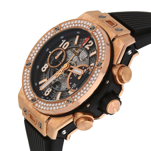 Reloj Hublot para caballero modelo Big Bang Unico King caja en oro rosado 18 kilates.