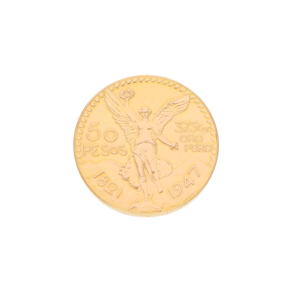 Moneda de cincuenta pesos oro mexicano 21.6 kilates.