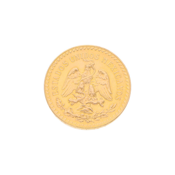 Moneda de cincuenta pesos oro mexicano 21.6 kilates.