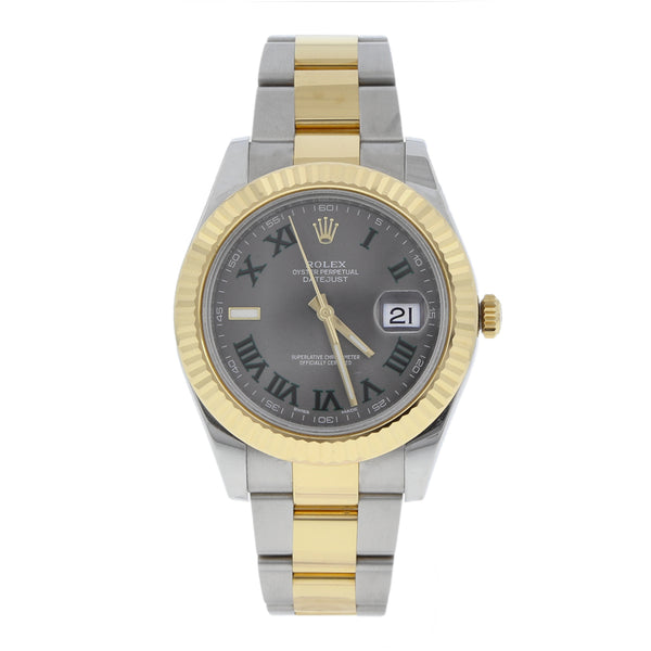 Reloj Rolex para caballero modelo Oyster Perpetual DateJust vistas en oro amarillo 18 kilates.