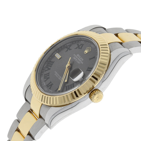 Reloj Rolex para caballero modelo Oyster Perpetual DateJust vistas en oro amarillo 18 kilates.