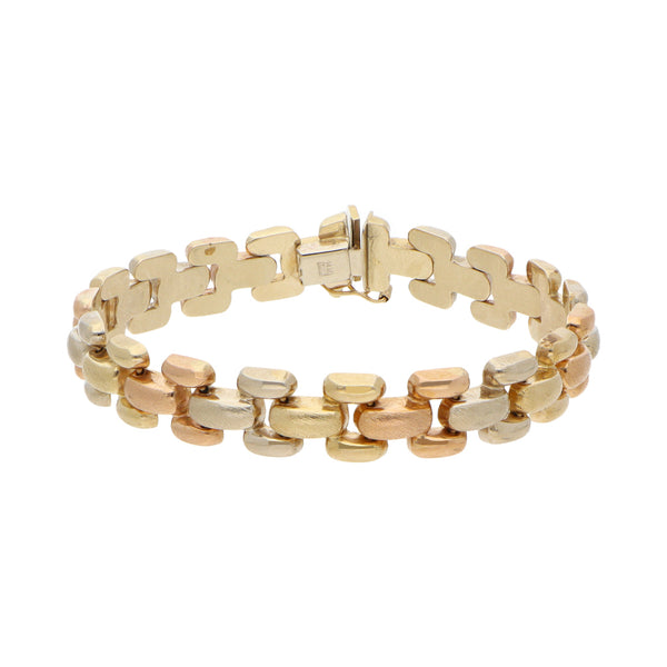 Pulsera eslabón articulado en oro amarillo 14 kilates.
