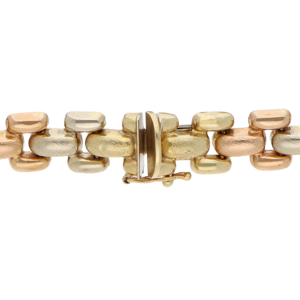 Pulsera eslabón articulado en oro amarillo 14 kilates.