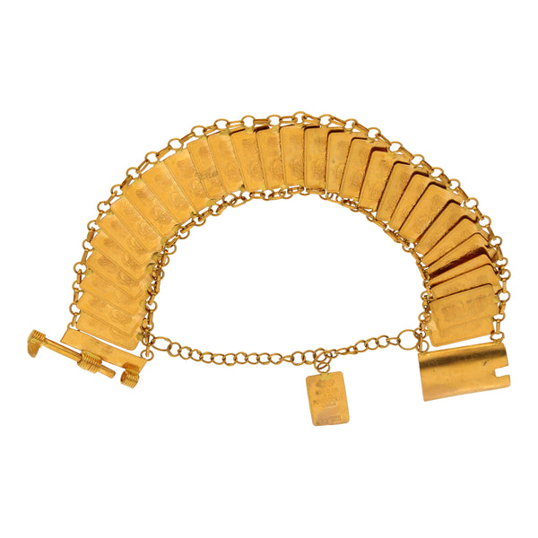 Pulsera eslabón combinado en oro amarillo 18 kilates.