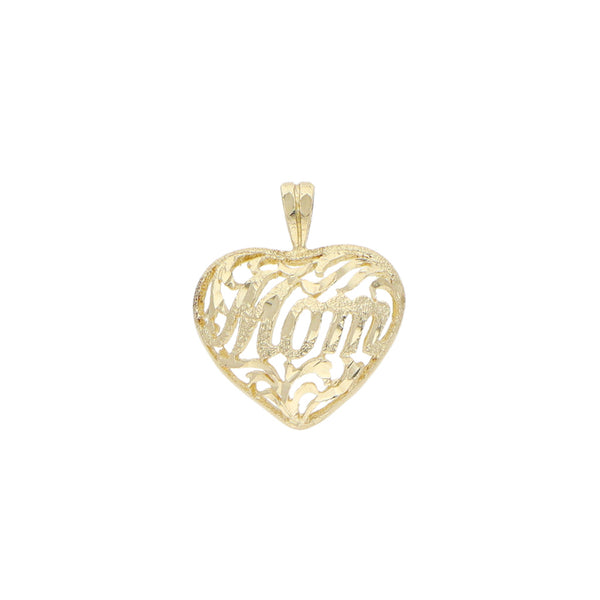 Dije calado motivo corazón en oro amarillo 14 kilates.