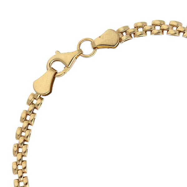 Pulsera eslabón laminado en oro amarillo 14 kilates.