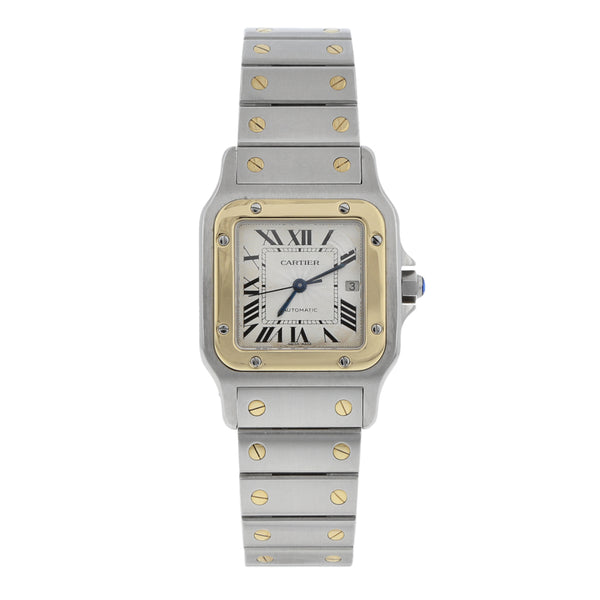 Reloj Cartier para caballero/unisex modelo Santos Galbée vistas en oro amarillo 18 kilates.