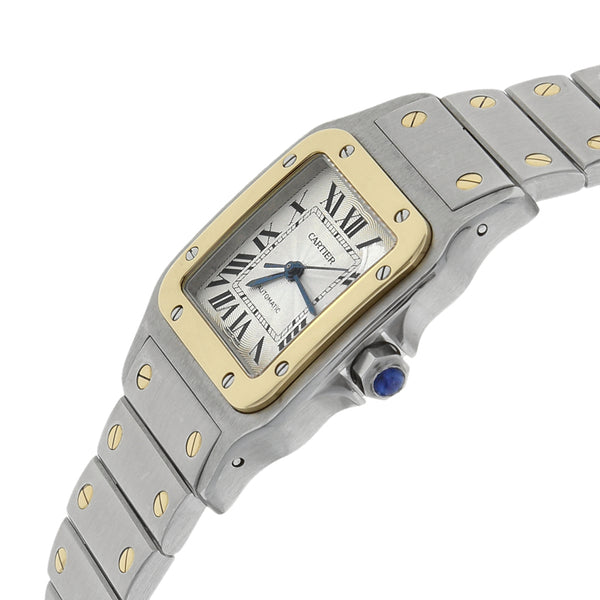 Reloj Cartier para caballero/unisex modelo Santos Galbée vistas en oro amarillo 18 kilates.