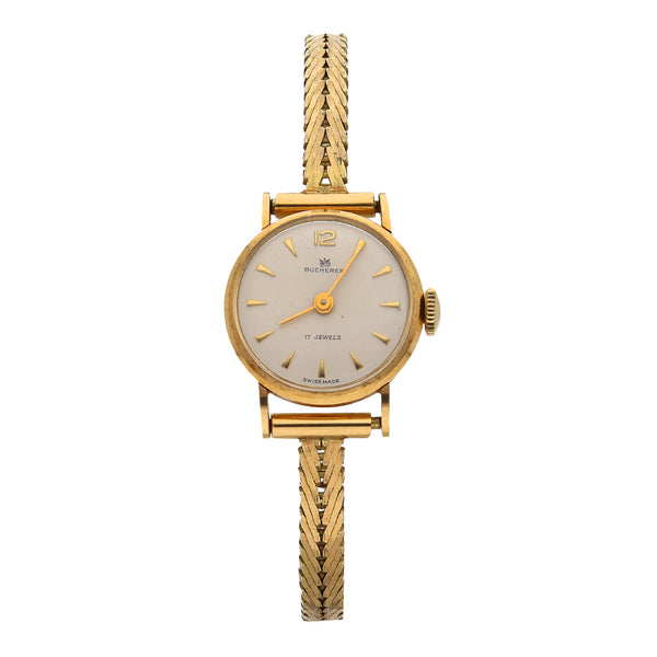 Reloj Bucherer para dama en oro amarillo 18 kilates.